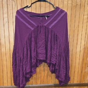 Free People New Hope Babydoll Top in an African Violet color Size Medium